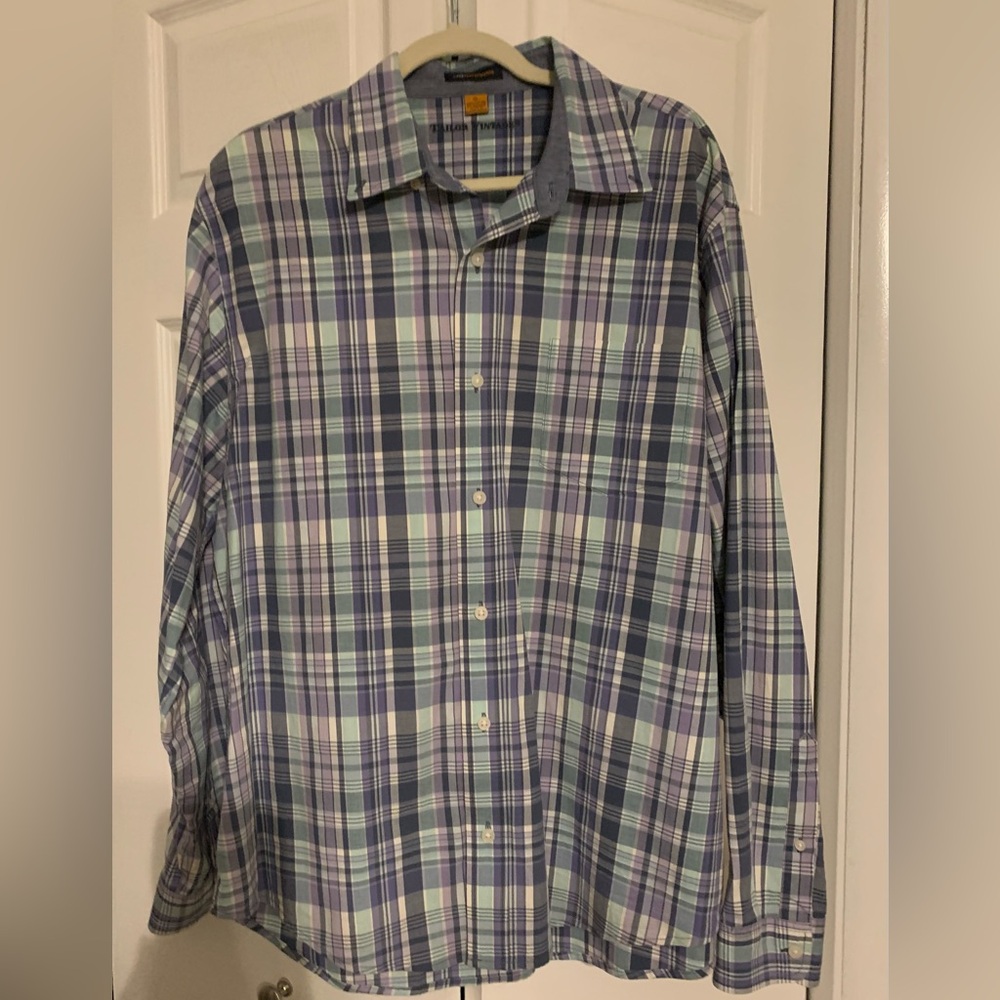 Tailor Vintage Luxe Performance XL Mens Button Down Shirt, Great Condition